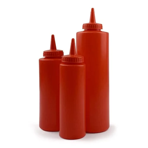 Botella exprimible roja