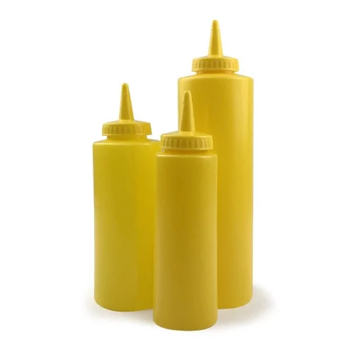 Botellas exprimibles, amarillas, todos los tamaños. Botellas exprimibles, amarillas, todos los tamaños.