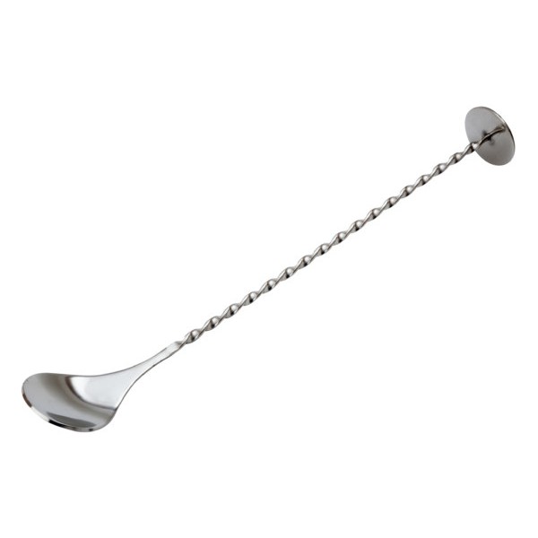 Cuillère De Bar Kidia 40 Cm Acier Inoxydable - Manche Torsadé & Embout Trident Pour Cocktails Élégants
