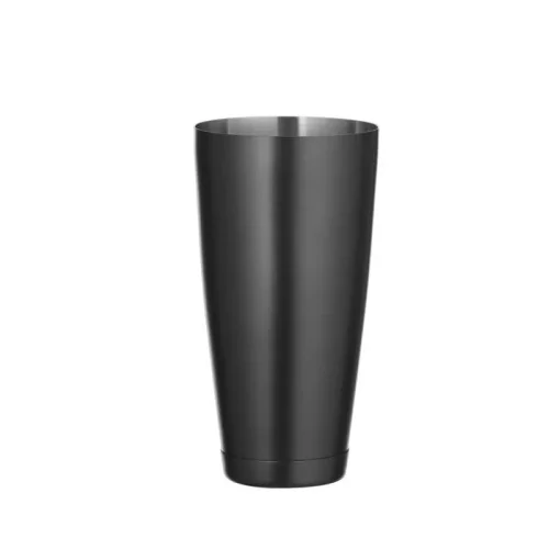 Coctelera Boston BarUp de acero inoxidable negra con peso | La Tienda del Bartender