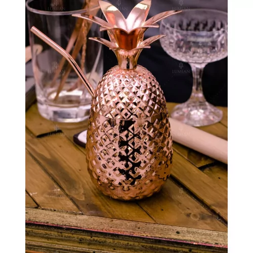 Pineapple Cup cuivre – Verre ananas cocktail exotique inox Pineapple Cup cuivre – Verre ananas cocktail exotique inox