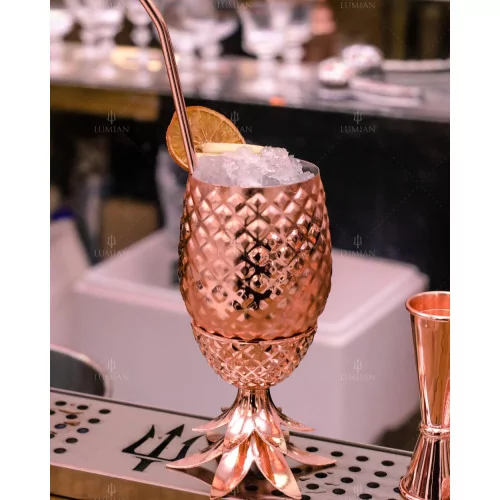 Pineapple Cup cuivre – Verre ananas cocktail exotique inox Pineapple Cup cuivre – Verre ananas cocktail exotique inox