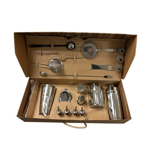 Caja de coctelería Deluxe grande (19 piezas) – Kit de coctelería profesional | The Bartender Shop Caja de coctelería Deluxe grande (19 piezas) – Kit de coctelería profesional | The Bartender Shop