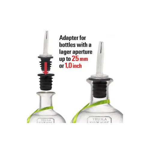Adaptador de cuello ancho de 25 mm para boquillas vertedoras – La tienda del barman Adaptador de cuello ancho de 25 mm para boquillas vertedoras – La tienda del barman