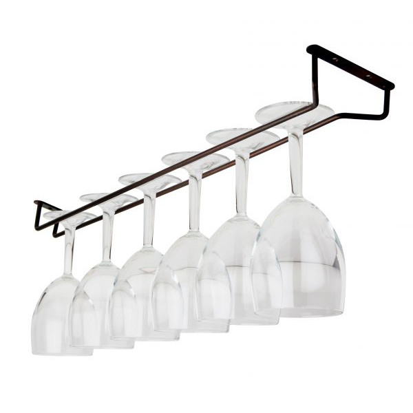 Porte Verres à Pied INOX Professionnel 470x88x25 Mm - Capacité 5 Verres