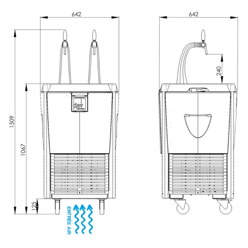 Nomade D11232T tireuse mobile 2 tirages 295 L/h | La Boutique du Barman Nomade D11232T tireuse mobile 2 tirages 295 L/h | La Boutique du Barman