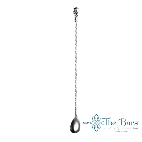 Skull Bar Spoon – Full Twist 40 cm Stainless Steel | The Bartender's Shop