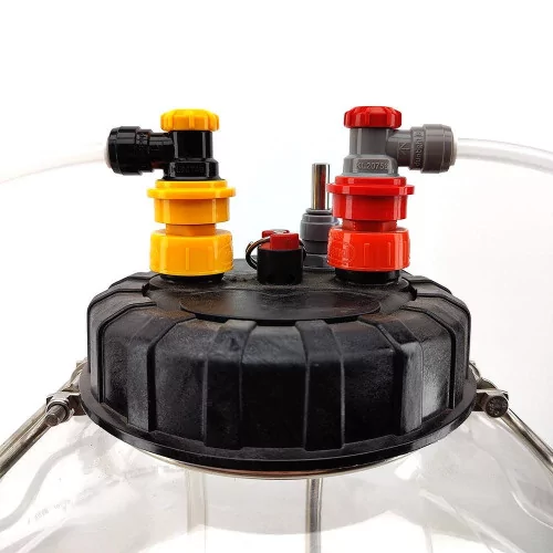 Conector de gas Duotight de 8 mm (5/16") con bloqueo de bola, gris/rojo | The Bartender's Shop