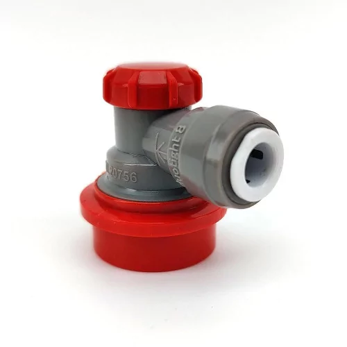 Conector de gas Duotight de 8 mm (5/16") con bloqueo de bola, gris/rojo | The Bartender's Shop