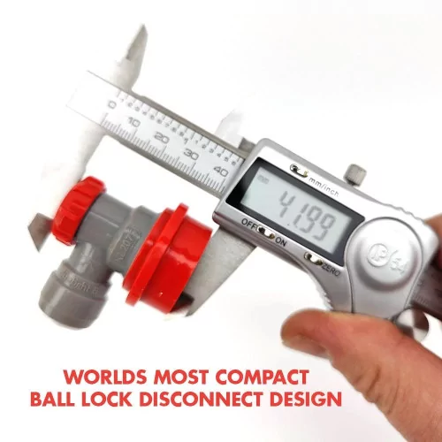 Raccord Ball Lock Gaz Duotight 8 mm (5/16") Gris Rouge | La Boutique du Barman