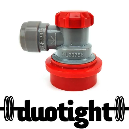 Conector de gas Duotight de 8 mm (5/16") con bloqueo de bola, gris/rojo | The Bartender's Shop
